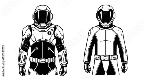 Futuristic Sci-Fi Astronaut Space Suits - Two Designs