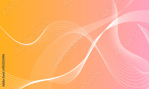 yellow pink smooth lines wave curves on soft gradient abstract background