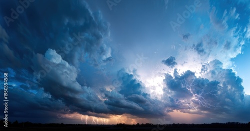 Dramatic cloudscape with stormy sky and approaching weather patterns