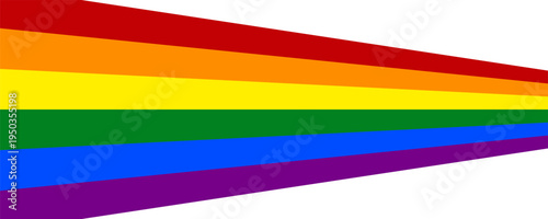 Pride Month banner with LGBT Flag Wave isolated on transparent background. Rainbow or Pride Flag. Pride Rainbow Flag Wave Design Element. Vector Illustration
