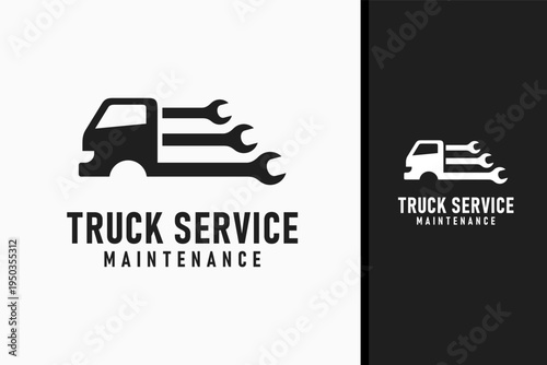 Truck service logo symbol icon design