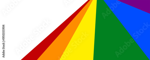 Pride Month banner with LGBT Flag Wave isolated on transparent background. Rainbow or Pride Flag. Pride Rainbow Flag Wave Design Element. Vector Illustration