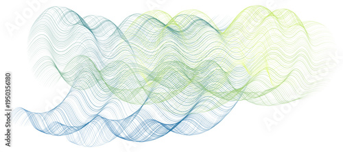 Summer abstract shape made of thin curve lines. Vector abstract geometric background.