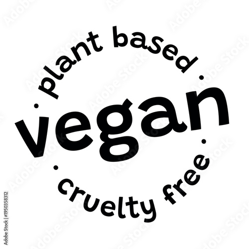 Minimal Vegan Product Seal Plant Based Cruelty Free Packaging Badge