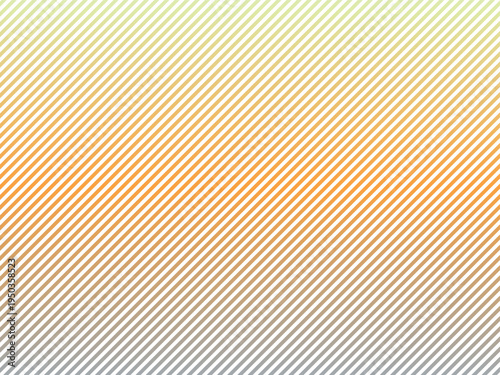 Diagonal Stripes Gradient Pattern with Yellow to Orange Fade Isolated on white background