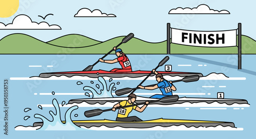 Kayakers race towards finish line in thrilling canoe competition