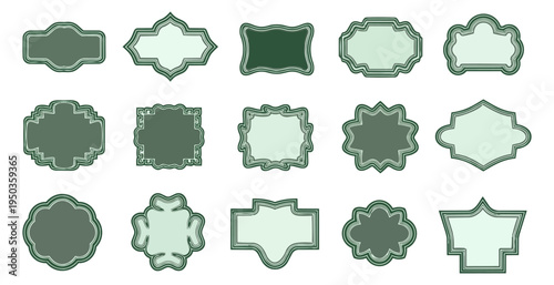 Collection of decorative frames and borders isolated on black background