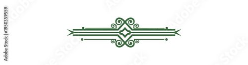 Decorative green element on black background design for various applications