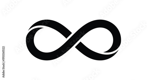 A striking image showcases a black infinity symbol against a clean bright white background representing endlessness high quality professional