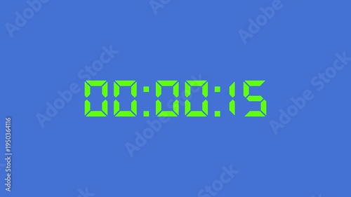 Digital Countdown White Alarm Clock Timekeeper - Animated Stopwatch Countdown 0 minutes to 3 minutes Fast Motion Overlay Watch Chronometer Animation