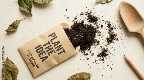 Plant The Idea Seed Packet Spilled On Surface