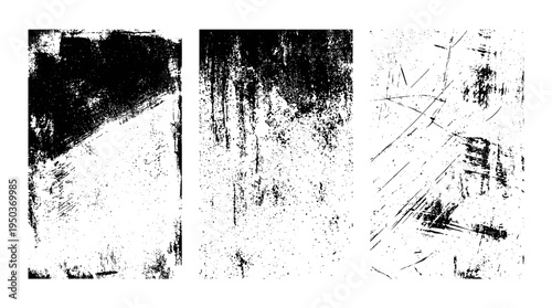 Grunge overlay vector grainy letterpress textures. Imprint texture grungy set. Rolled ink pressed texture. Screen print clean overlay pattern .Fine dust pattern texture. Distressed mask overlay.
