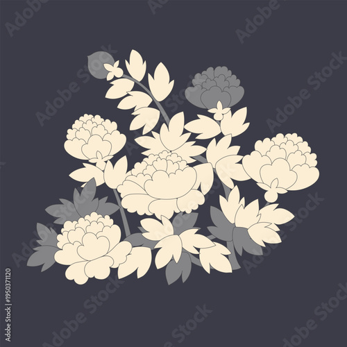 vector floral illustration for framed or use as a graphic asset