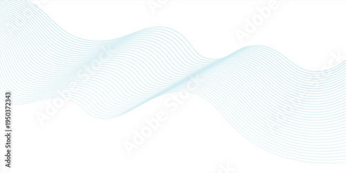 Abstract horizontal glowing blue line wave background