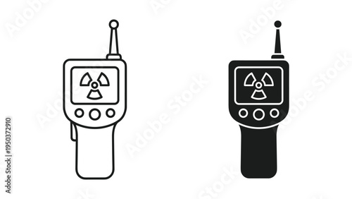 Radiation Detector Icon - Geiger Counter and Radioactivity Symbol