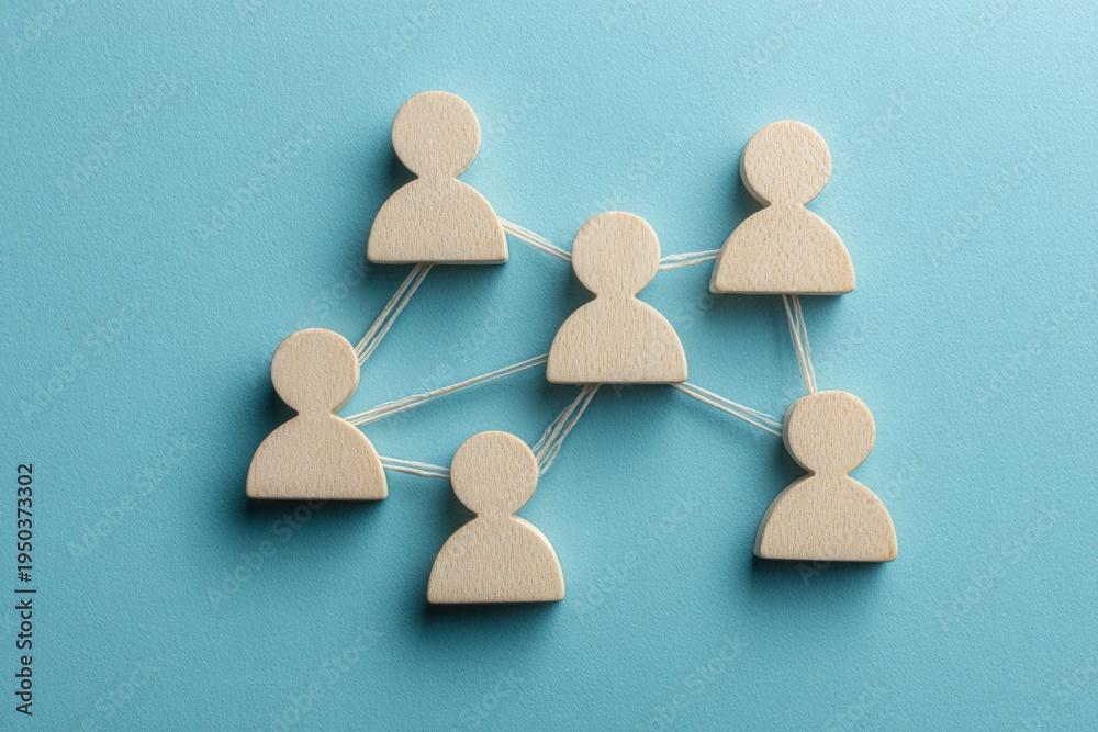 Obraz premium Networking connections: A visual representation of a network, with connected nodes illustrating relationships, communication, and collaboration.