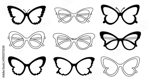 Butterfly Shaped Eyeglasses Collection - Fashionable Vintage Sunglasses & Spectacles