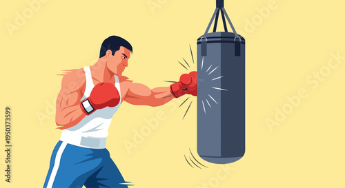 Boxer Training Punching Bag, Fitness Workout, Martial Arts, Strength, Active Lifestyle