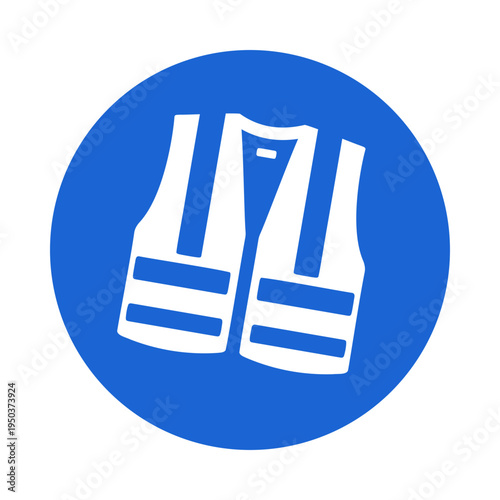 Wear High Visibility Vest Signage Graphic Symbol Safety Apparel Requirement Icon, Construction
