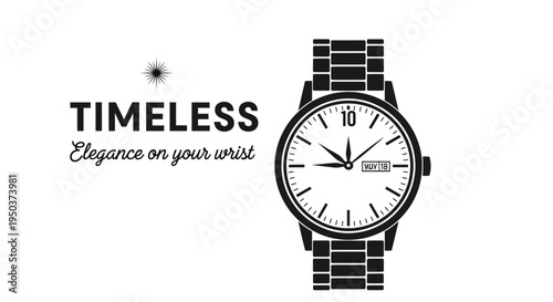 Timeless Elegance: Classic Wristwatch with Text - Luxury Accessory