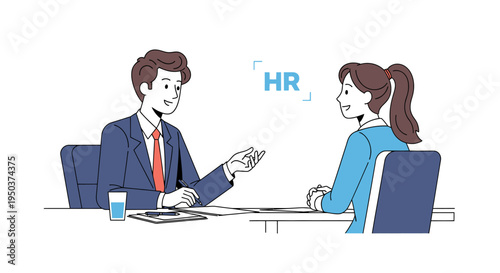 HR manager interviewing candidate for job, professional business meeting, human resources concept
