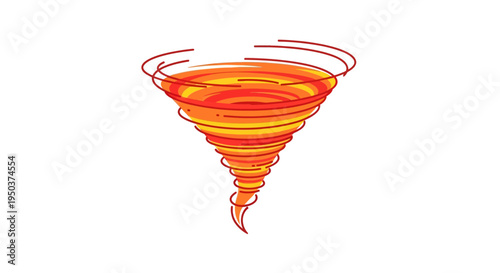 Fiery Tornado Swirl Illustration - Abstract Vortex of Heat and Energy