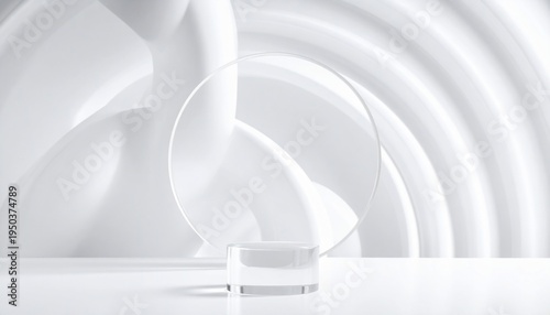 Abstract white background with elegant shapes and forms, minimalist design.