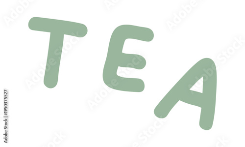 Tea decorative word text design