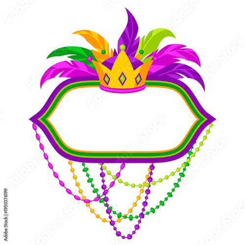 Mardi Gras party background. Carnival illustration for traditional holiday or festival.