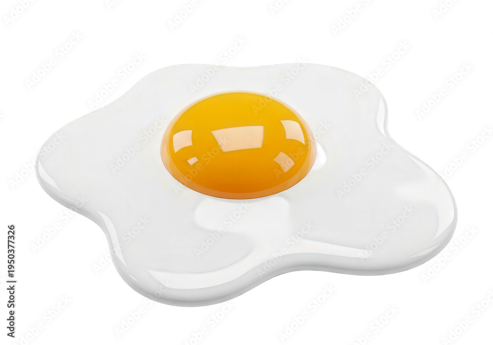 Fototapeta premium A fried egg with a runny yolk on a black background