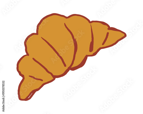 Croissant sweet pastry retro design
