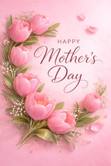 Vintage Floral Happy Mother’s Day Typography Card