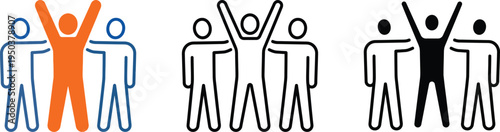 A group of people celebrating together in unity and teamwork