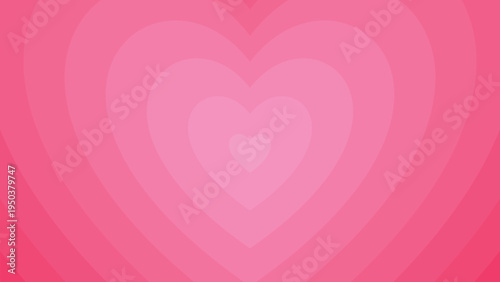 Retro Background with heart. Monochrome horizontal background of heart shaped tunnel. Vector illustration.