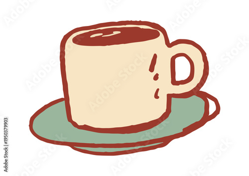 Fresh brewed morning coffee cup