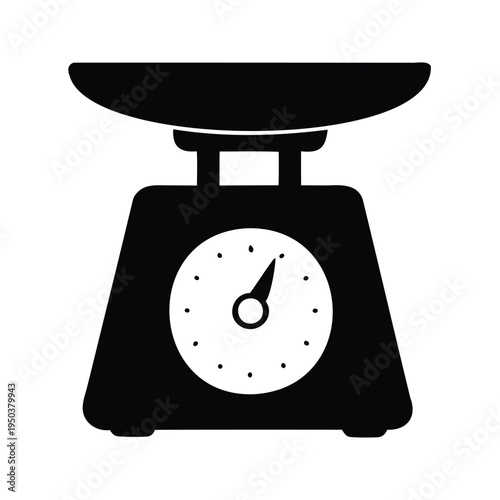 Precision balance scale silhouette vector illustration,A black and white silhouette vector illustration of a precision balance scale