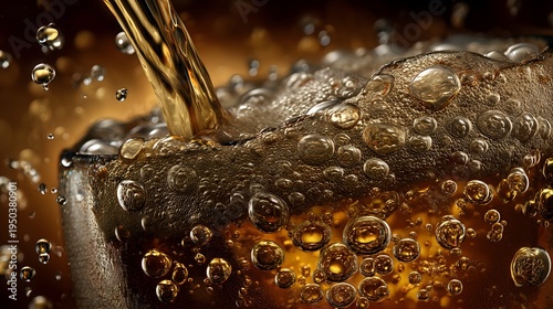 Wallpaper Mural Macro beer pour closeup clean gradient Torontodigital.ca