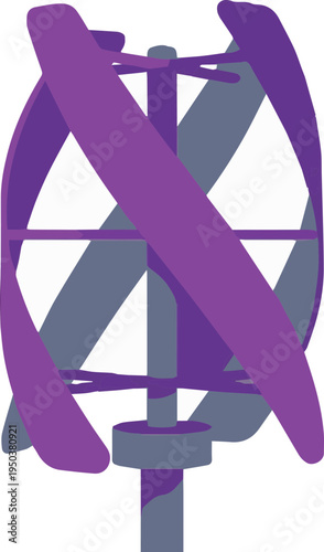 Vertical axis wind turbine illustration representing sustainable renewable energy technology concept