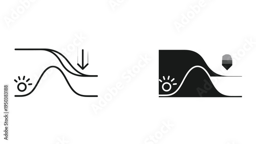 Light Wave Refraction and Reflection Diagram - Physics Optics Concept