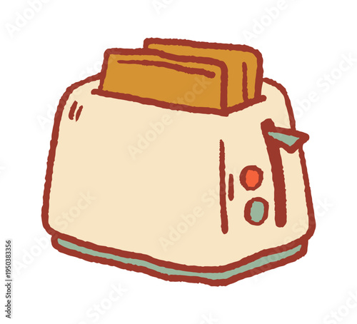 Retro toaster appliance cooking breakfast