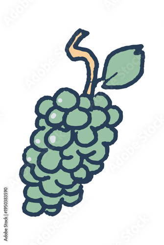 Green juicy grapes Greek garden