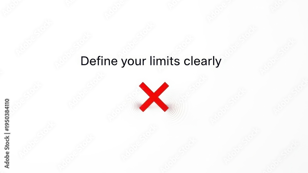 Obraz premium Red X marks limitation message on white background