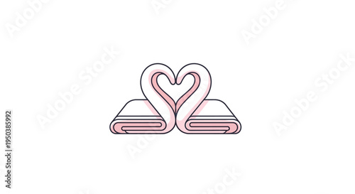 Folded Towels with Heart Shape Design.