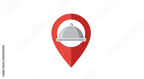 Food Location Pin Icon Symbol.