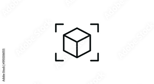 Geometric Cube Icon Design Element.