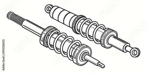 Close-up view of a threaded metal rod with various nuts and washers