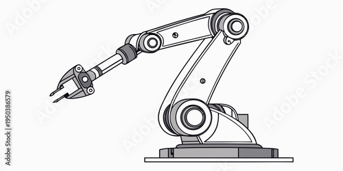 Industrial robotic arm performing precise manufacturing tasks in a factory setting.