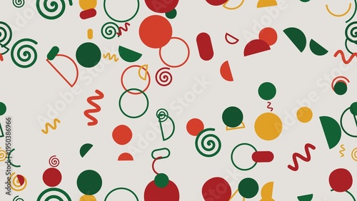 Colorful abstract shapes and patterns.