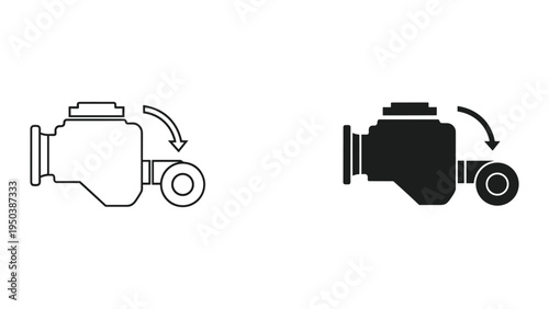 Engine Motor Mount Diagram with Rotation Arrow Icons