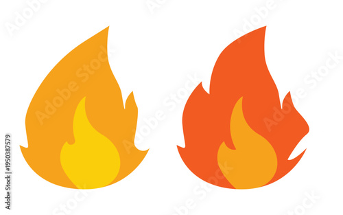 Minimal Fire Flame Sign – Simple Flat Vector Icon Isolated on White Background
